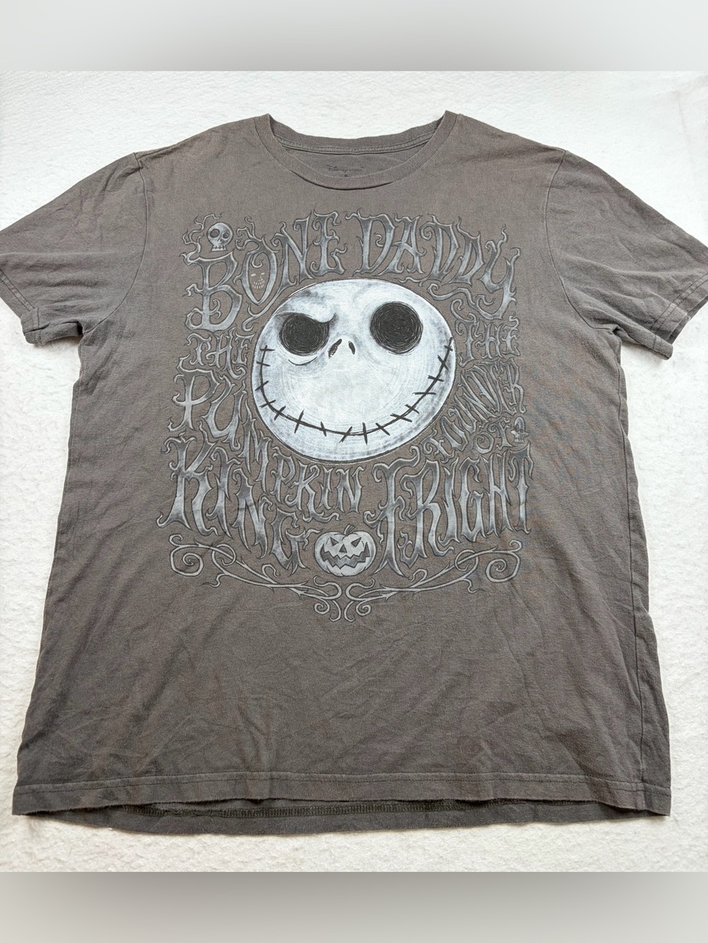 Disney Parks Nightmare Before Christmas Jack Skellington Shirt Gray Bone Daddy M